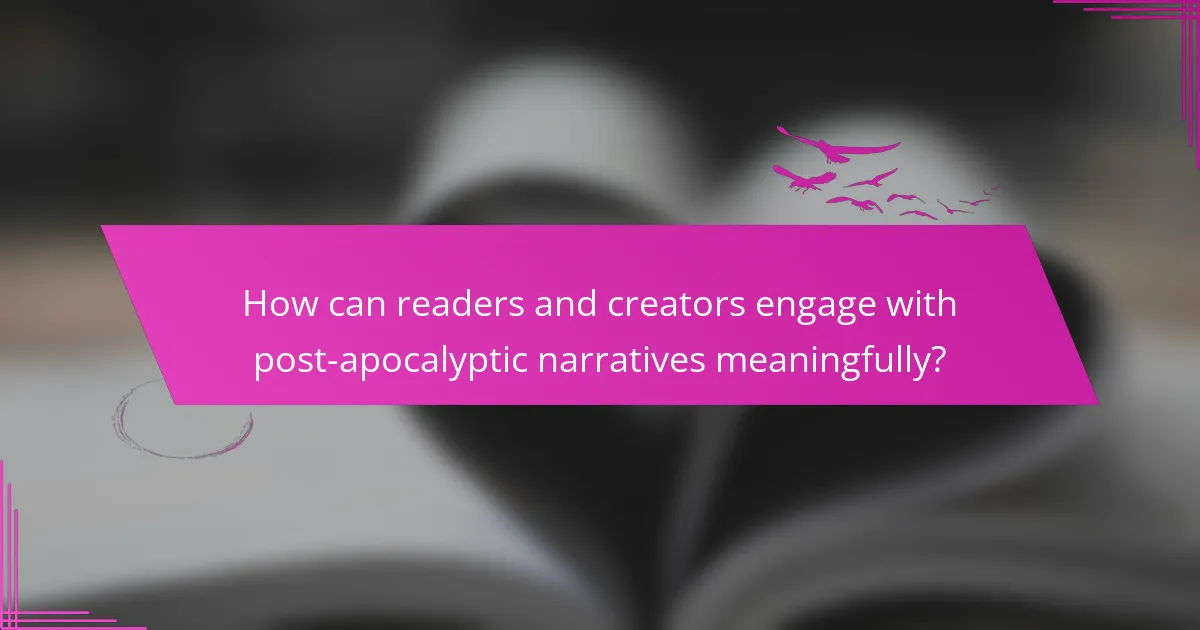 How can readers and creators engage with post-apocalyptic narratives meaningfully?