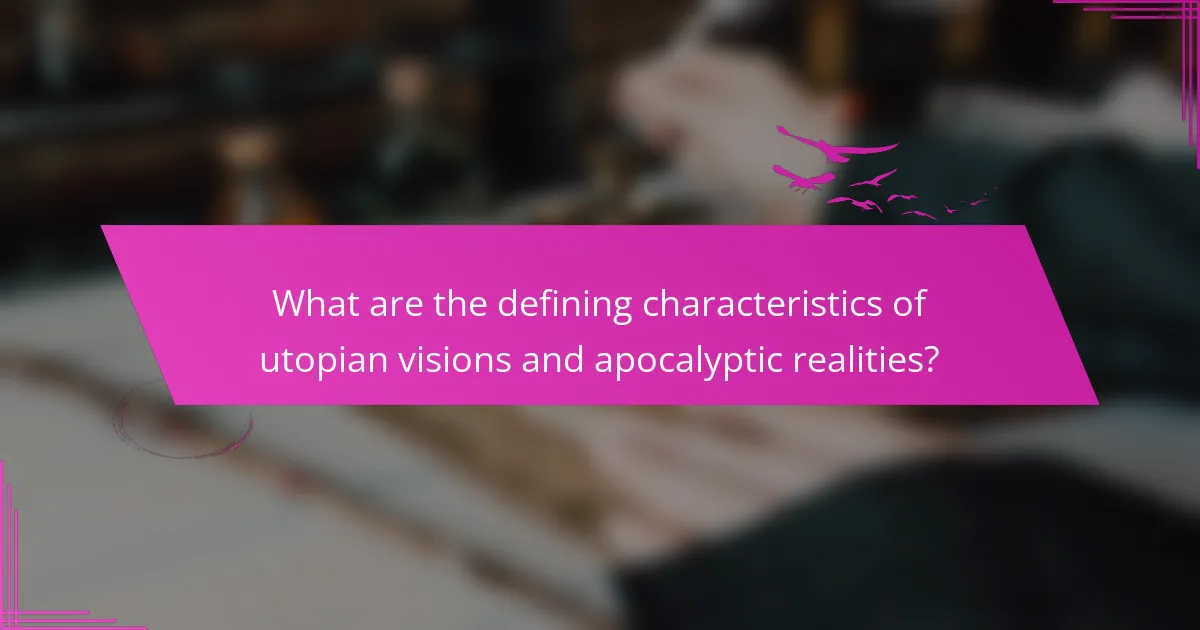 What are the defining characteristics of utopian visions and apocalyptic realities?