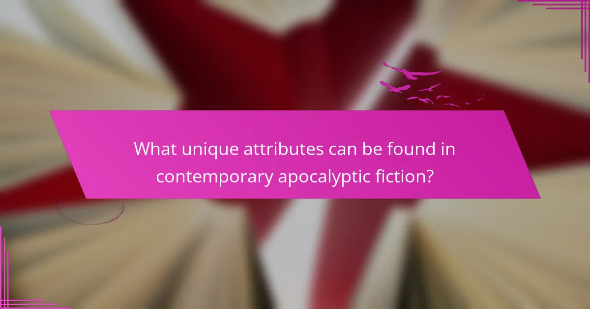 What unique attributes can be found in contemporary apocalyptic fiction?