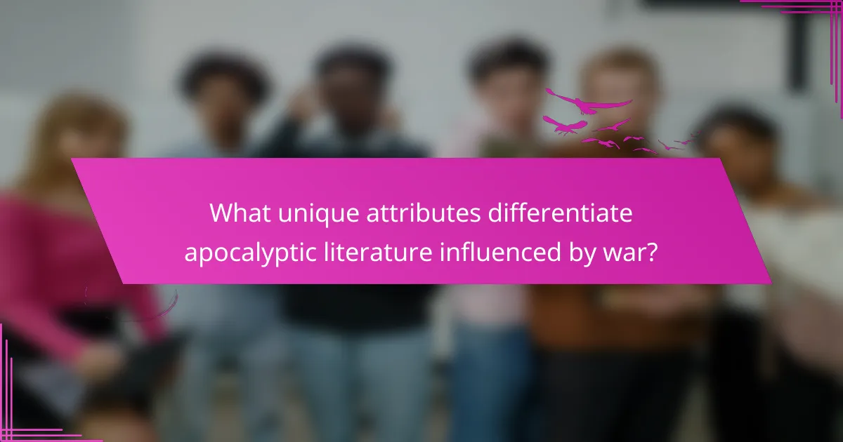 What unique attributes differentiate apocalyptic literature influenced by war?