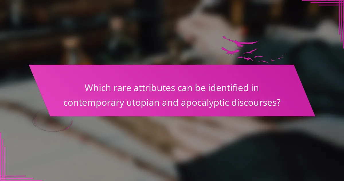 Which rare attributes can be identified in contemporary utopian and apocalyptic discourses?