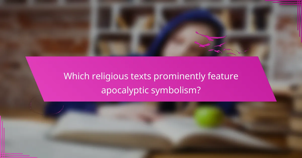 Which religious texts prominently feature apocalyptic symbolism?